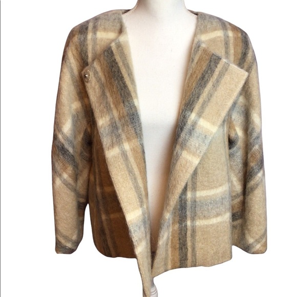 Talbots Plaid Blazer in Beige and Gray - Picture 13 of 14